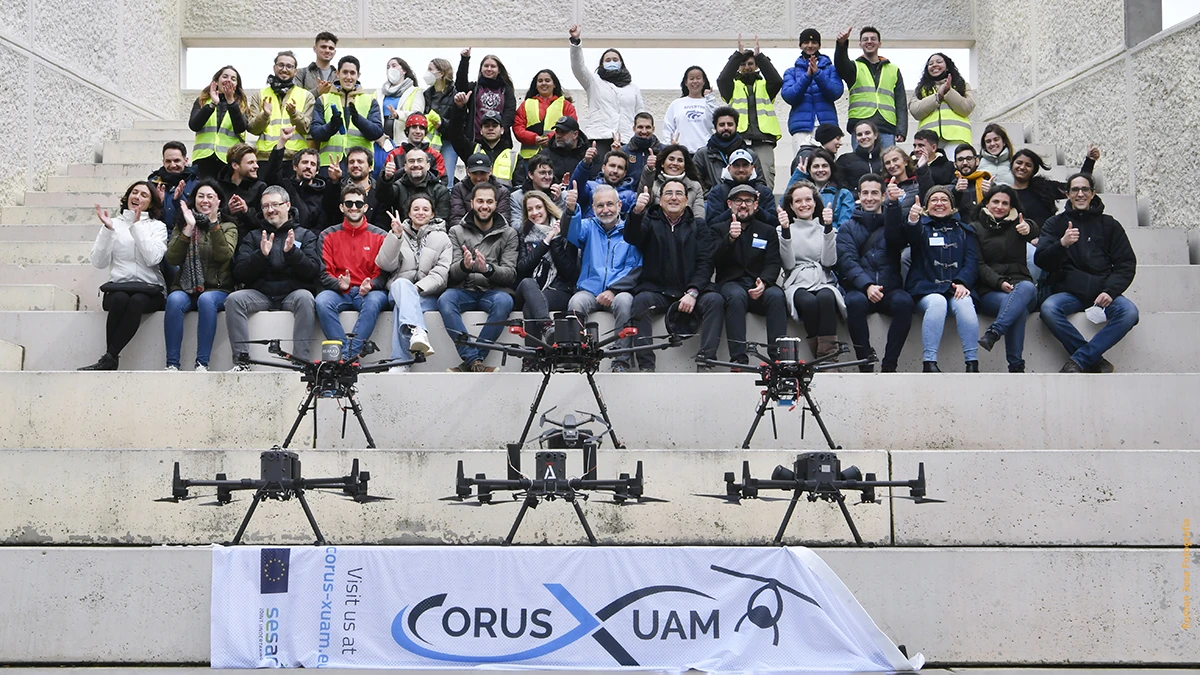 Equipo proyecto CORUS-XUAM en Castelldefels (Barcelona). Foto: Enaire